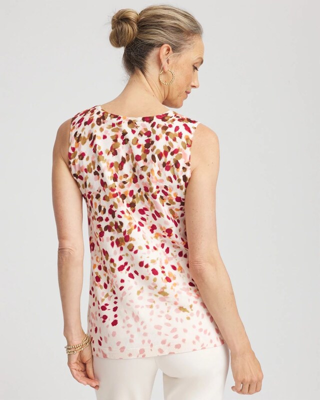 Ombre Printed Sleeveless V-Neck Tank - image 3